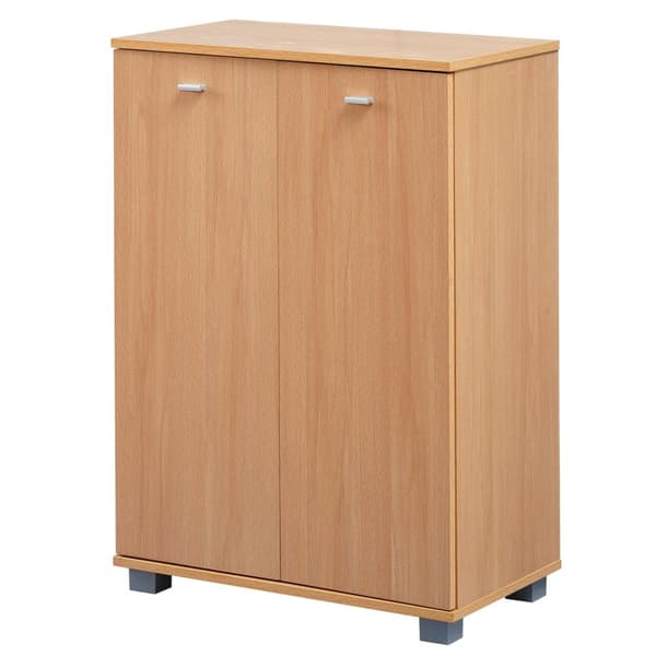 Rootz design skoskåp modernt trä bok 12 par skor 4 fack 2 dörrar - Skoställ 60 x 90 x 35 cm platsbesparande - Sko byrå med hylla