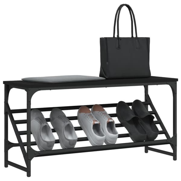 vidaXL skostativ 90x30x45 cm konstrueret træ sort