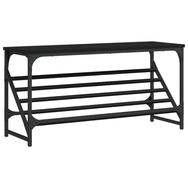 vidaXL skostativ 90x30x45 cm konstrueret træ sort
