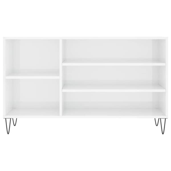 vidaXL skoreol 102x36x60 cm konstrueret træ hvid højglans
