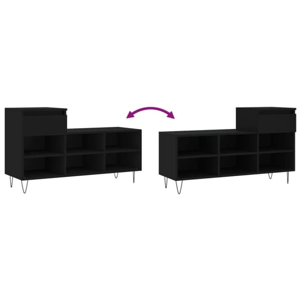 vidaXL skoreol 102x36x60 cm konstrueret træ sort