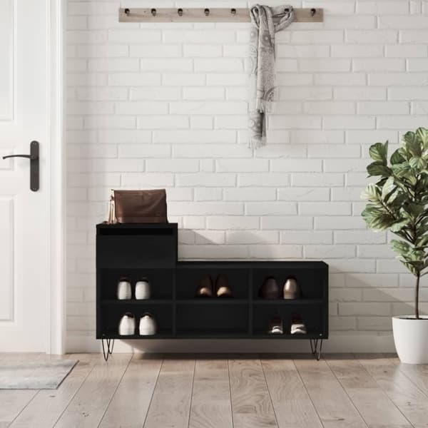 vidaXL skoreol 102x36x60 cm konstrueret træ sort