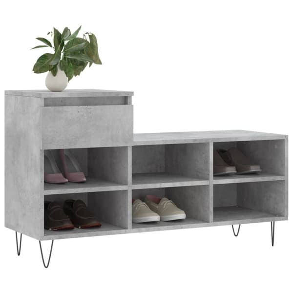 vidaXL skoreol 102x36x60 cm konstrueret træ betongrå
