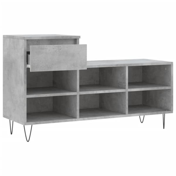 vidaXL skoreol 102x36x60 cm konstrueret træ betongrå