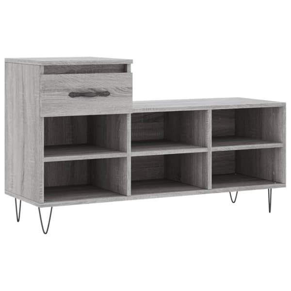 vidaXL skoskab 102x36x60 cm konstrueret træ grå sonoma-eg