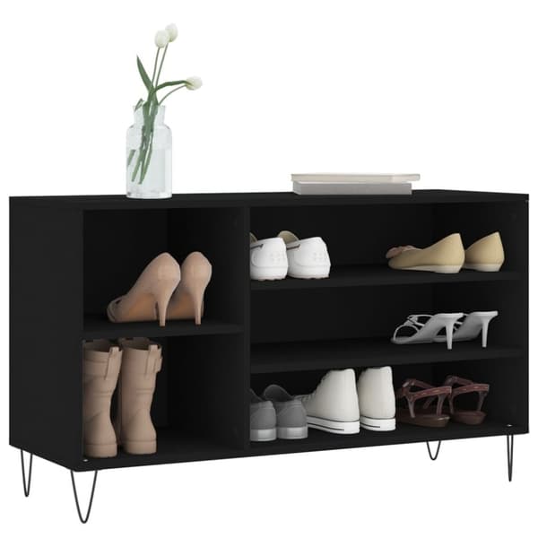 vidaXL Kenkäkaappi musta 102x36x60 cm tekninen puu