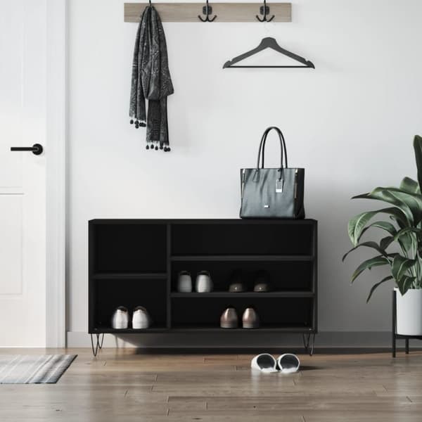 vidaXL skoreol 102x36x60 cm konstrueret træ sort