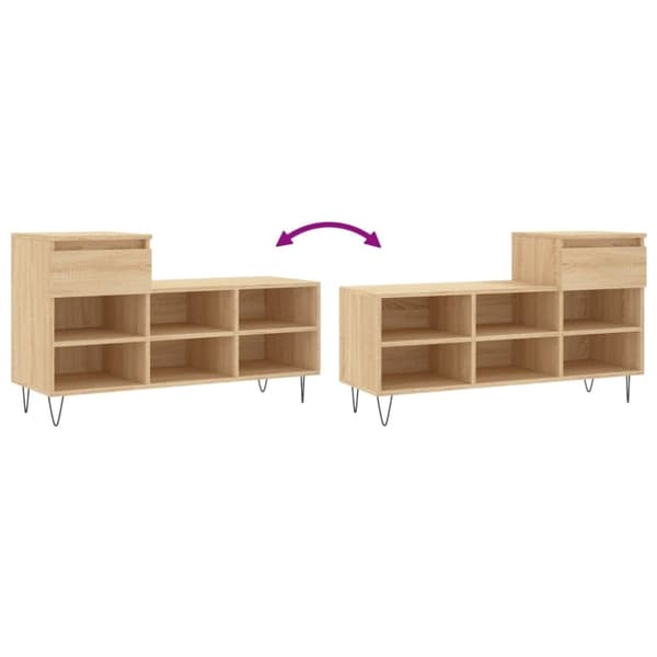 vidaXL Kenkäkaappi Sonoma-tammi 102x36x60 cm tekninen puu