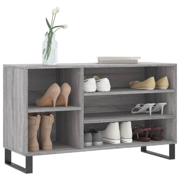 vidaXL Skoskap grå sonoma 102x36x60 cm konstruert tre