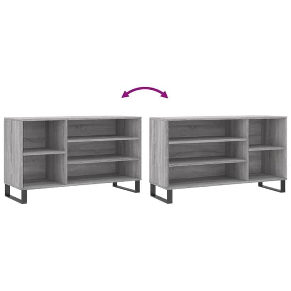 vidaXL Skoskap grå sonoma 102x36x60 cm konstruert tre