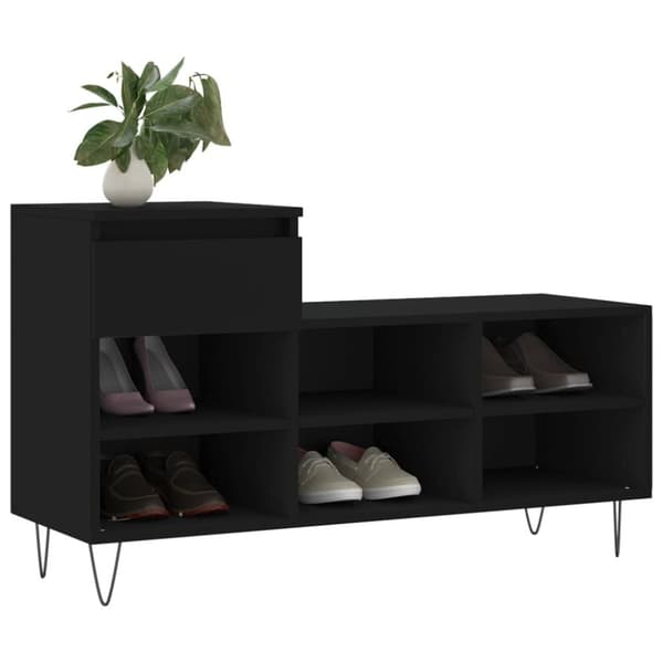 vidaXL Skoskap svart 102x36x60 cm konstruert tre
