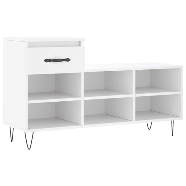 vidaXL Skoskap hvit 102x36x60 cm konstruert tre
