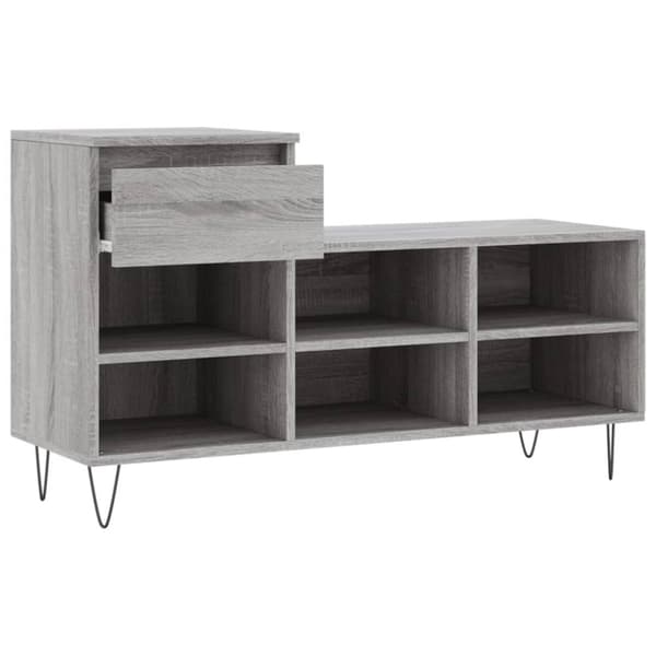 vidaXL Skoskåp grå sonoma 102x36x60 cm konstruerat trä
