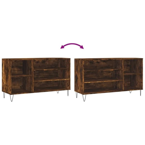 vidaXL Skoskap røkt eik 102x36x60 cm konstruert tre