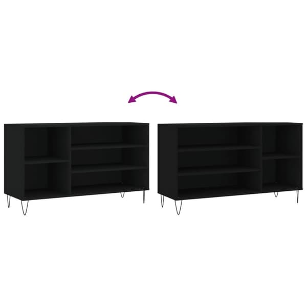 vidaXL Skoskåp svart 102x36x60 cm konstruerat trä