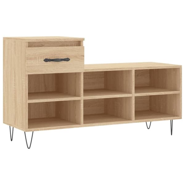 vidaXL Skoskap sonoma eik 102x36x60 cm konstruert tre
