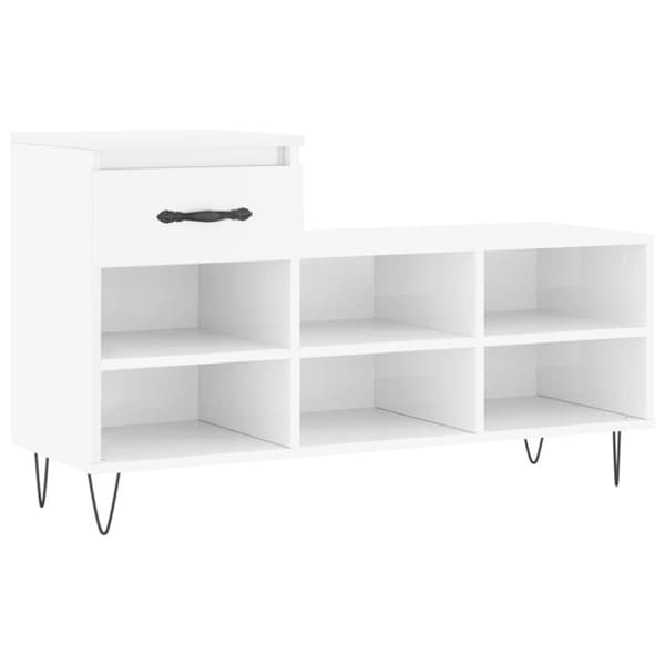 vidaXL Skoskåp vit högglans 102x36x60 cm konstruerat trä