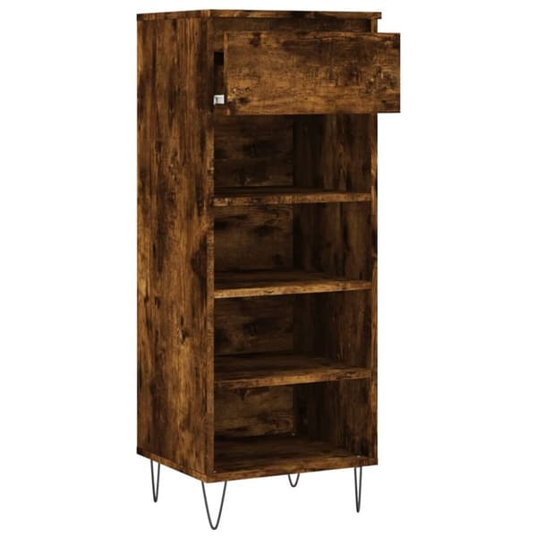 vidaXL Skoskap røkt eik 40x36x105 cm konstruert tre