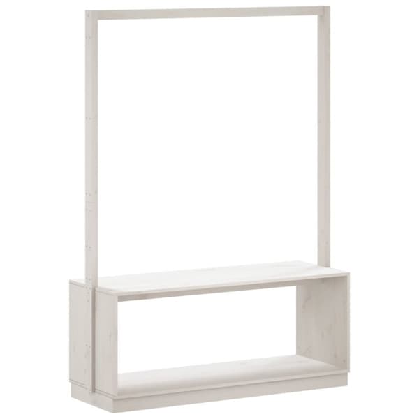 vidaXL Klädställning med skohylla vit 113x40x157,5 cm massiv furu