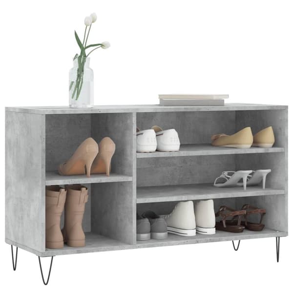 vidaXL Skoskåp betonggrå 102x36x60 cm konstruerat trä
