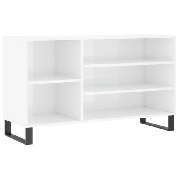vidaXL Skoskåp vit högglans 102x36x60 cm konstruerat trä