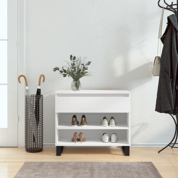 vidaXL skoreol 70x36x60 cm konstrueret træ hvid