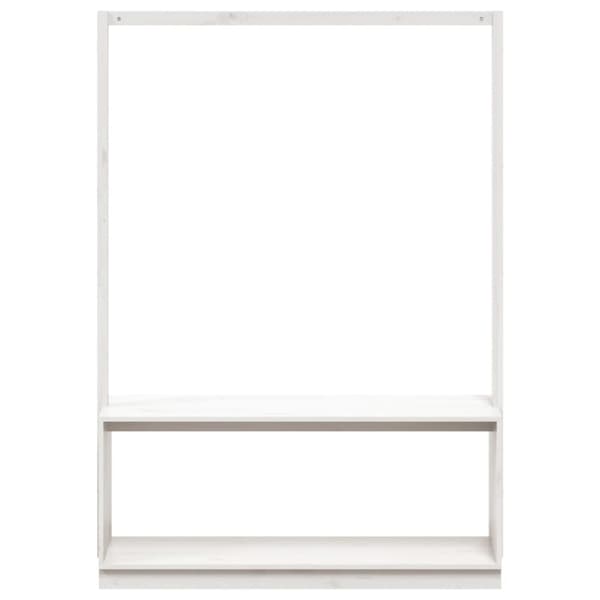 vidaXL Vaateteline kenkähyllyllä valkoinen 113x40x157,5 cm täysi mänty