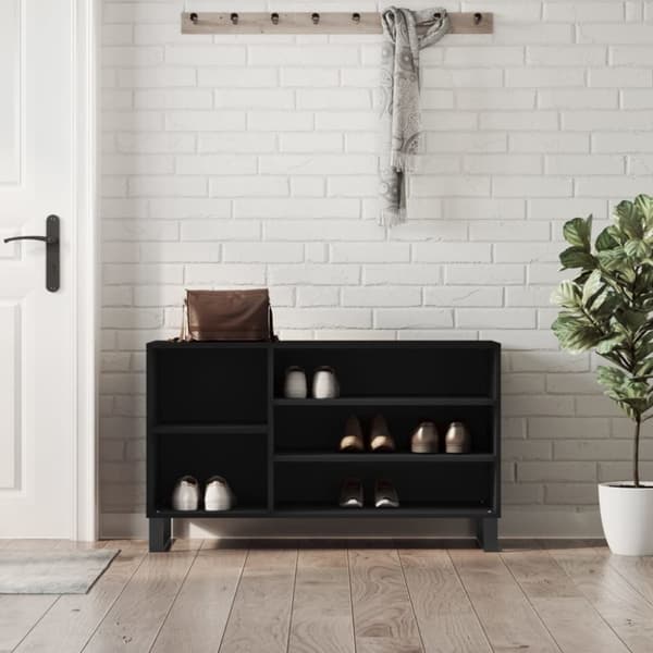 vidaXL Kenkäkaappi musta 102x36x60 cm tekninen puu