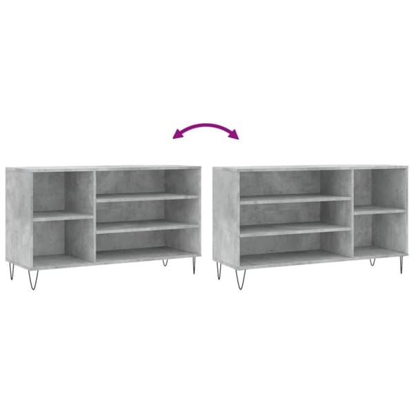 vidaXL skoreol 102x36x60 cm konstrueret træ betongrå