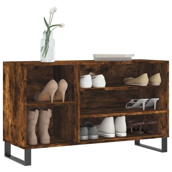 vidaXL skoskab 102x36x60 cm konstrueret træ røget egetræsfarve