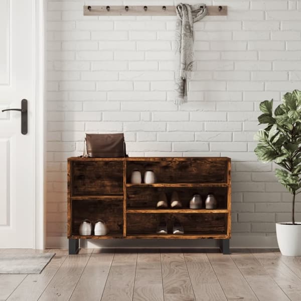 vidaXL skoskab 102x36x60 cm konstrueret træ røget egetræsfarve