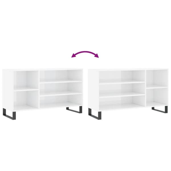 vidaXL skoreol 102x36x60 cm konstrueret træ hvid højglans