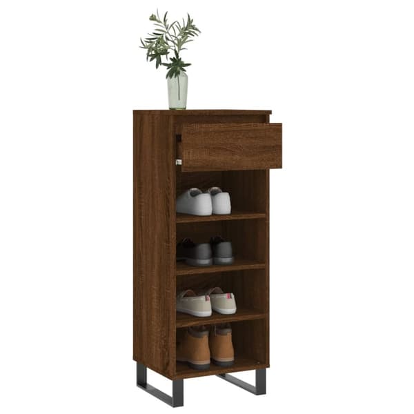 vidaXL Kenkäkaappi ruskea tammi 40x36x105 cm tekninen puu
