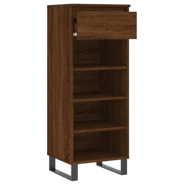 vidaXL Kenkäkaappi ruskea tammi 40x36x105 cm tekninen puu