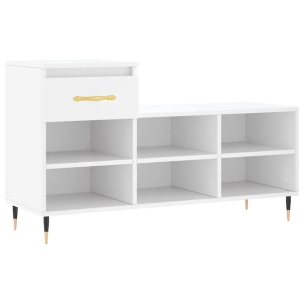 vidaXL Skoskap hvit 102x36x60 cm konstruert tre