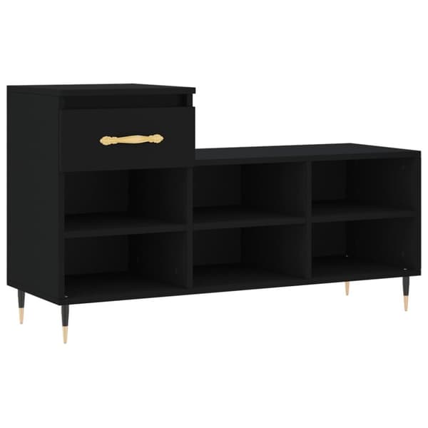 vidaXL Kenkäkaappi musta 102x36x60 cm tekninen puu
