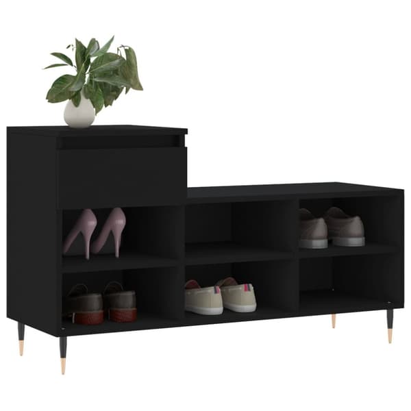 vidaXL Kenkäkaappi musta 102x36x60 cm tekninen puu