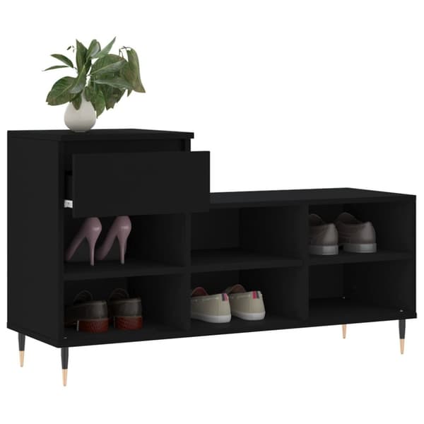 vidaXL Kenkäkaappi musta 102x36x60 cm tekninen puu