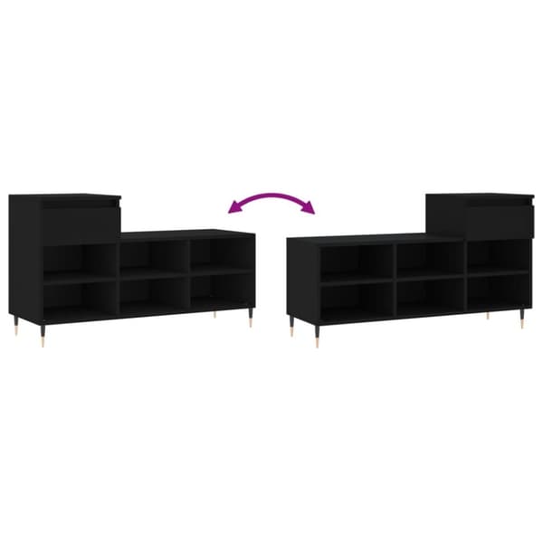 vidaXL Kenkäkaappi musta 102x36x60 cm tekninen puu