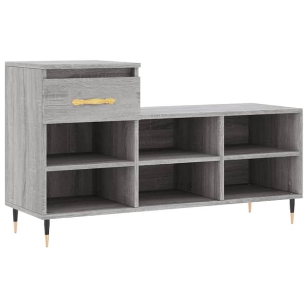vidaXL Skoskap grå sonoma 102x36x60 cm konstruert tre