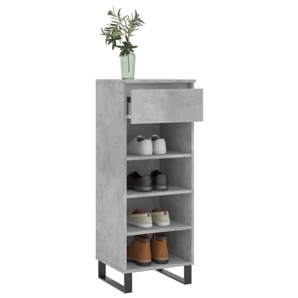 vidaXL Skoskap betonggrå 40x36x105 cm konstruert tre