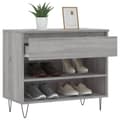 Miniatyrbilde 4 av 11: vidaXL Skoskap grå sonoma 70x36x60 cm konstruert tre