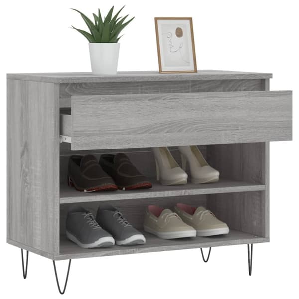 vidaXL Skoskap grå sonoma 70x36x60 cm konstruert tre