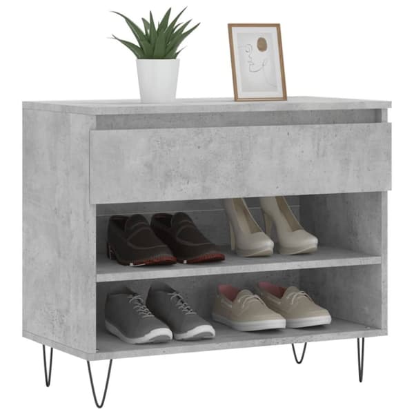 vidaXL skoreol 70x36x60 cm konstrueret træ betongrå