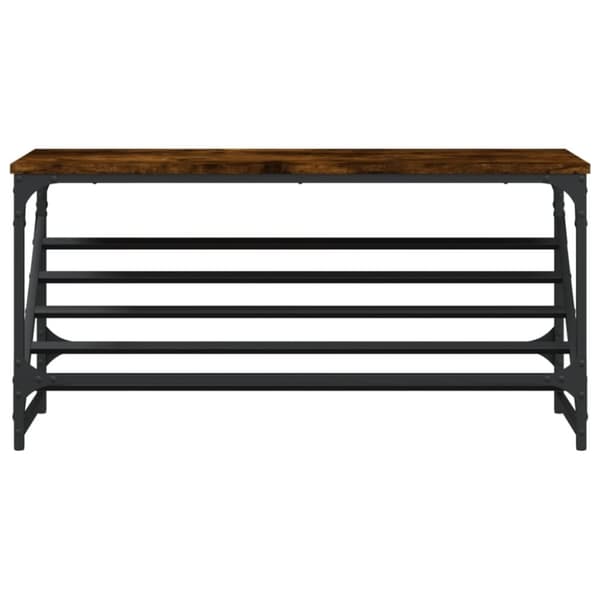 vidaXL skostativ 90x30x45 cm konstrueret træ røget egetræsfarve