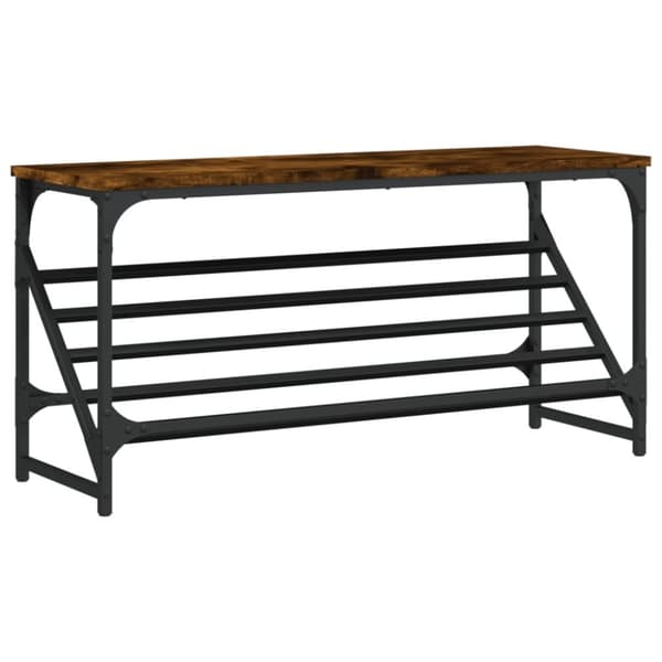 vidaXL skostativ 90x30x45 cm konstrueret træ røget egetræsfarve