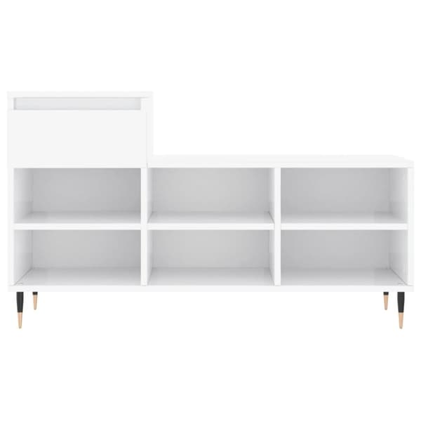 vidaXL skoreol 102x36x60 cm konstrueret træ hvid højglans