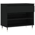 Miniatyrbilde 1 av 11: vidaXL Skoskap svart 70x36x60 cm konstruert tre