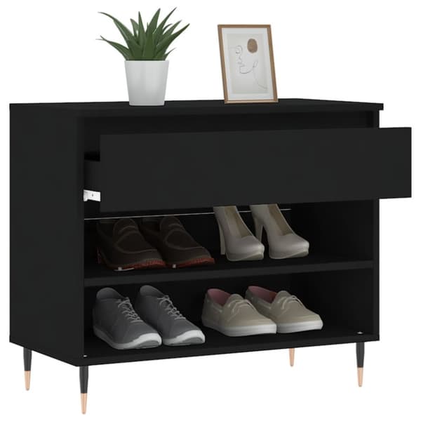 vidaXL skoreol 70x36x60 cm konstrueret træ sort