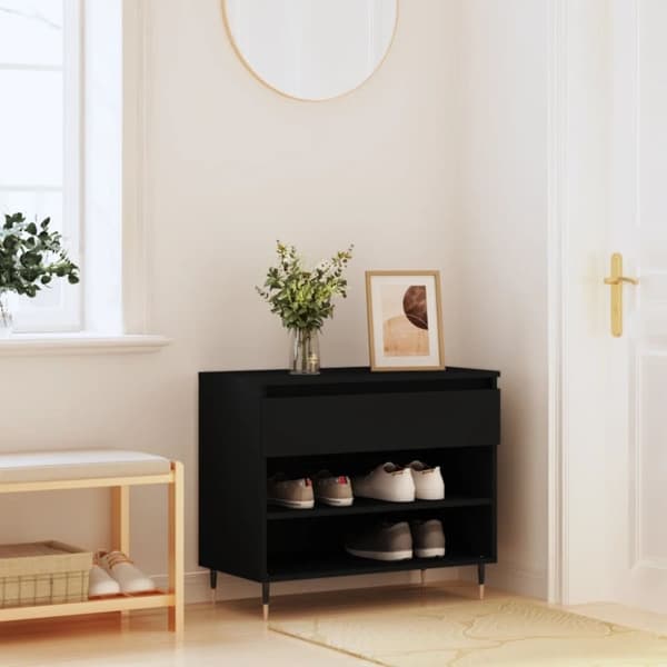 vidaXL skoreol 70x36x60 cm konstrueret træ sort